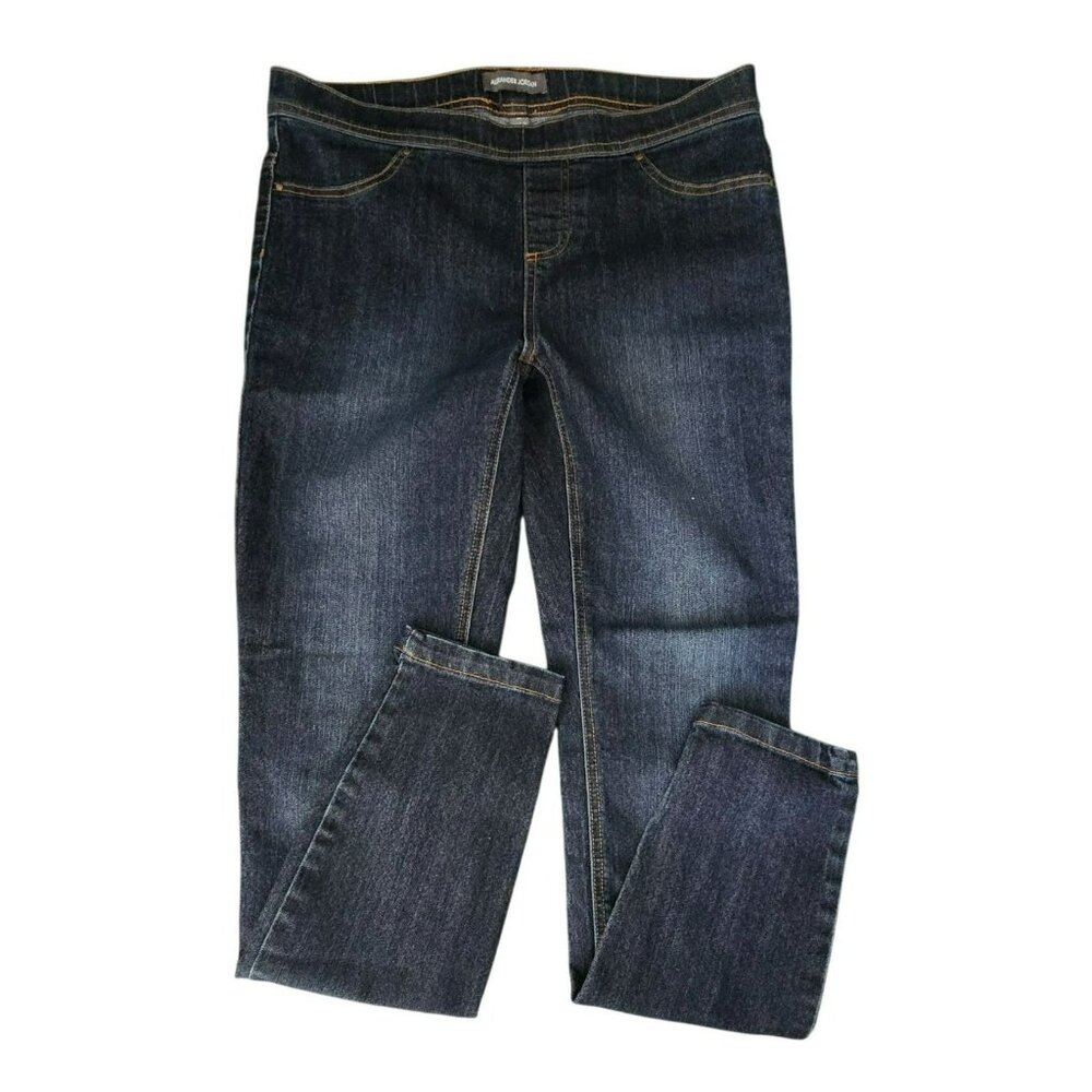 Alexander Jordan Womens Denim Skinny Jeans Size M Dark Wash Jeggings JJ3920